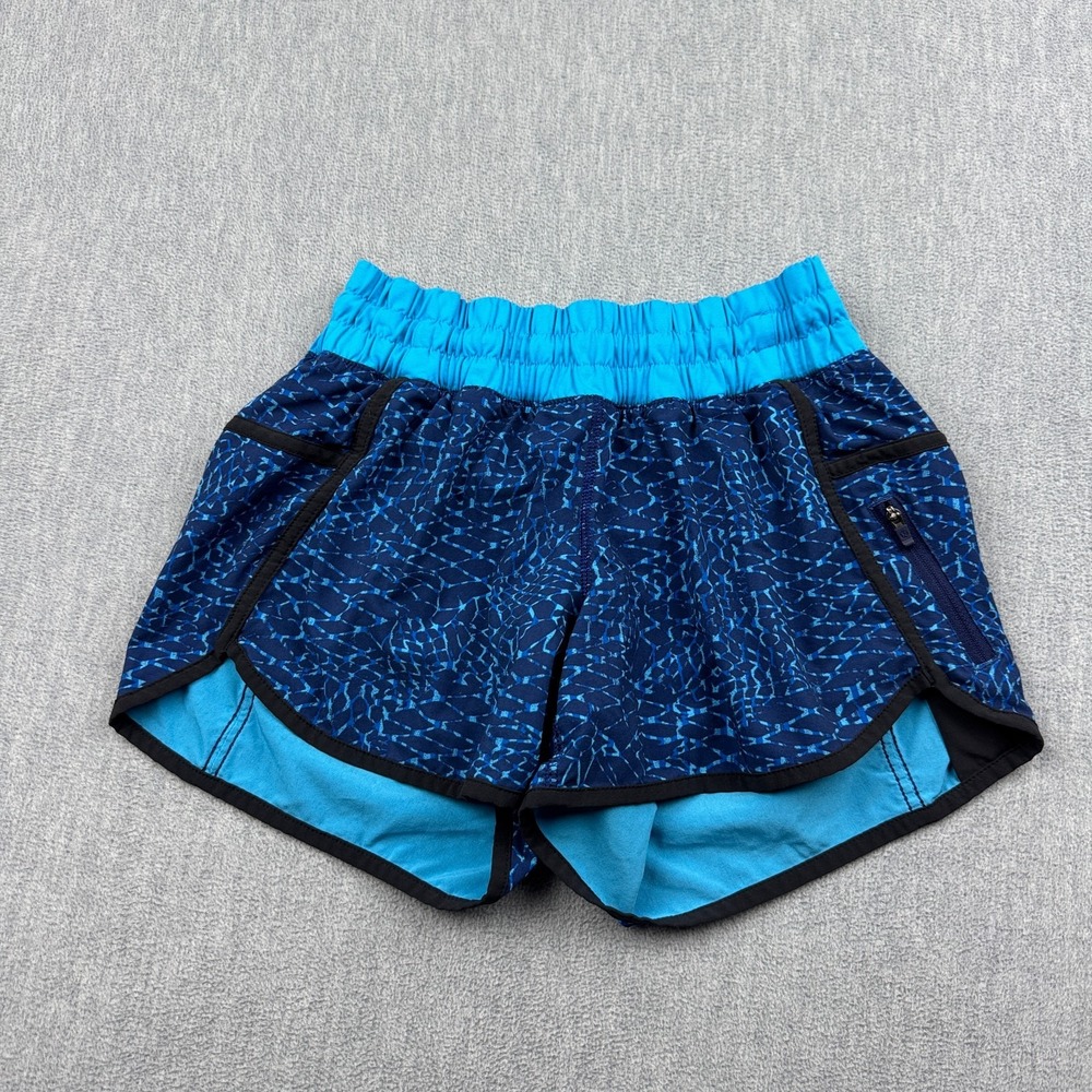 Lululemon Shorts Womens 4 Blue Tracker Short III 3" Pockets Running Gym Workout